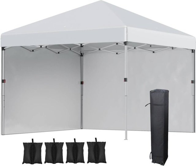 Outsunny Faltpavillon aus Stahl in Hellgrau, B/H/L: 297 x 274 x 297 cm - Bild 1