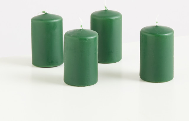 4er-Set Kerzen von BLUME2000 in Grün - Bild 1