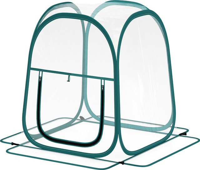 Outsunny Mini Gewächshaus Pop Up mit Transporttasche, tragbares und faltbares Gewächshaus mit Kunststoffabdeckung und ausrollbarem Fenster, Transparent, B/T/H: 70 x 70 x 80 cm - Bild 1