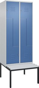 C+P Z-Spind Classic PLUS Sitzbank mit 4 Fächern und Zylinderschloss, Kunststoff-Sitzfläche, B/T/H: 212,0 x 80,0 x 81,5 cm - Bild 1