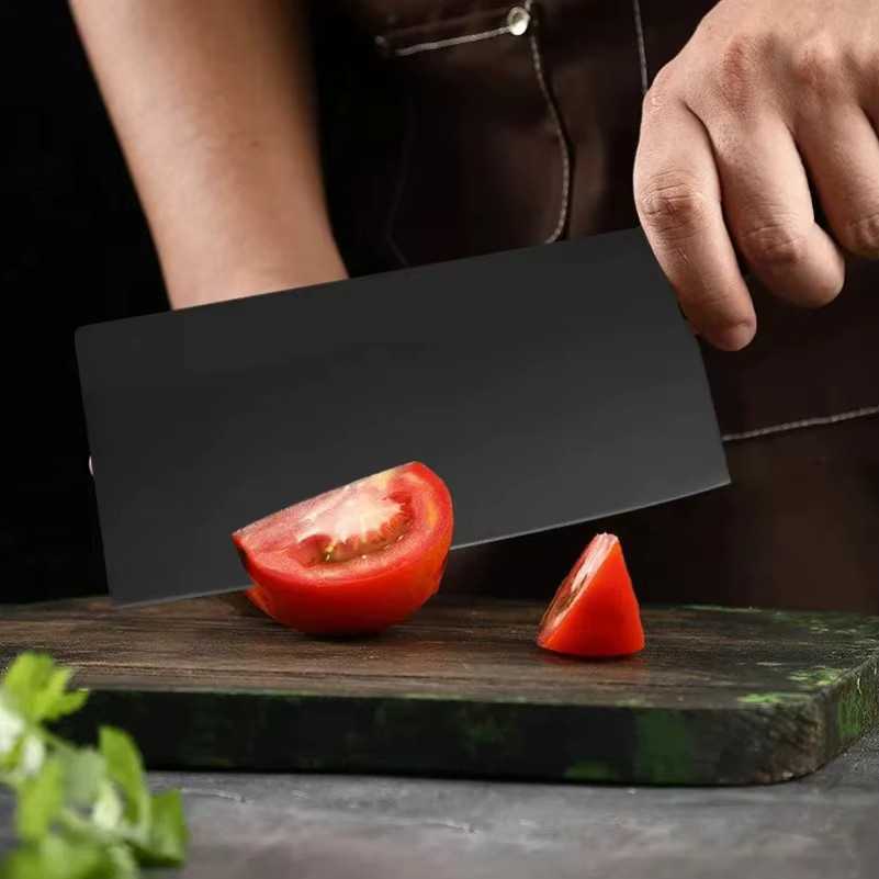 GuanQi Chefmesser aus handgeschmiedeter Klinge mit schwarzem Kunststoffgriff, 20,32 cm - Bild 4