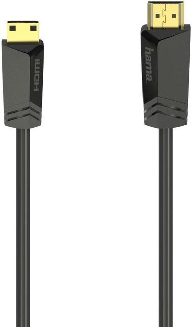 Hama High Speed HDMI Kabel mit Ethernet/LAN, Stecktyp A auf Mini Stecktyp C, Schwarz, Länge: 1,5 m - Bild 1