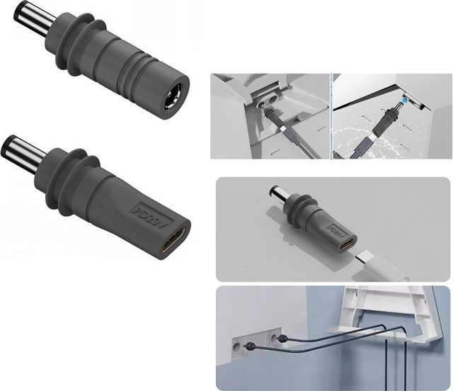 SZKOSTON USB-C zu DC Adapter für Starlink Mini, Wasserdichtes Ladekabel mit PD-Protokoll 100 W (20 V/5 A), Schwarz - Bild 1