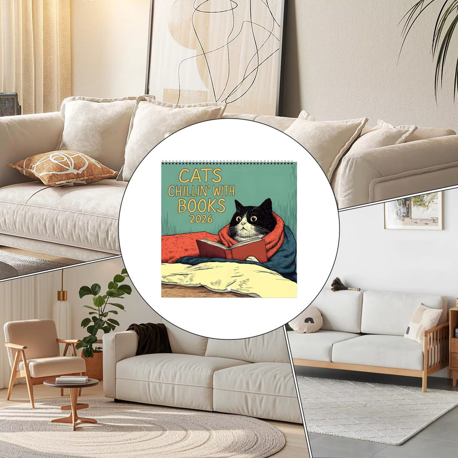 Lesekatze Wandkalender 2026 Monatsplaner und Organizer in Multicolour - Bild 6