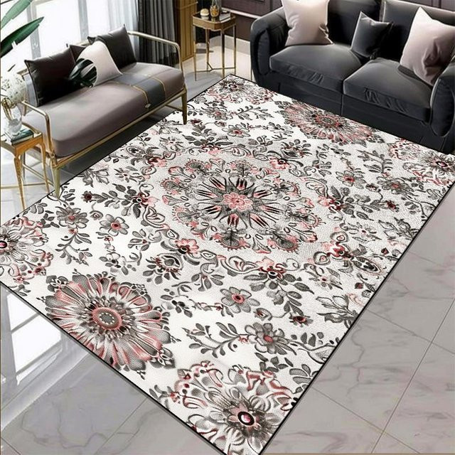 Karpetti Teppich im europäischen Stil mit Blumenmuster, mehrfarbig, B/T: 120 x 80 cm - Bild 1