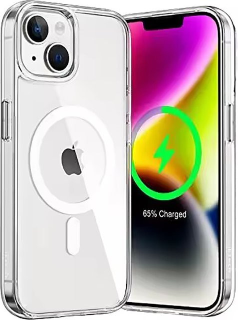 AIHNBG Magnetische transparente Handyhülle mit MagSafe Wireless Charging für iPhone Modelle - Bild 1