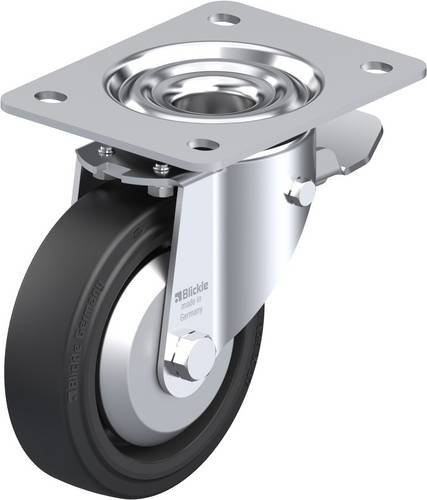 Blickle Lenkrolle LK-POEV 125KA-3-ST-FA mit Feststeller in Schwarz und Grau, Rad-Durchmesser: 125 mm, Tragfähigkeit: 250 kg - Bild 1