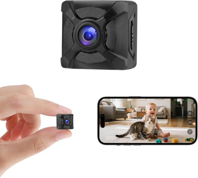 XMSJ X5 Mini WiFi IP Kamera mit 4K 1080P Auflösung, Akku und Bewegungserkennung in Schwarz - Bild 1