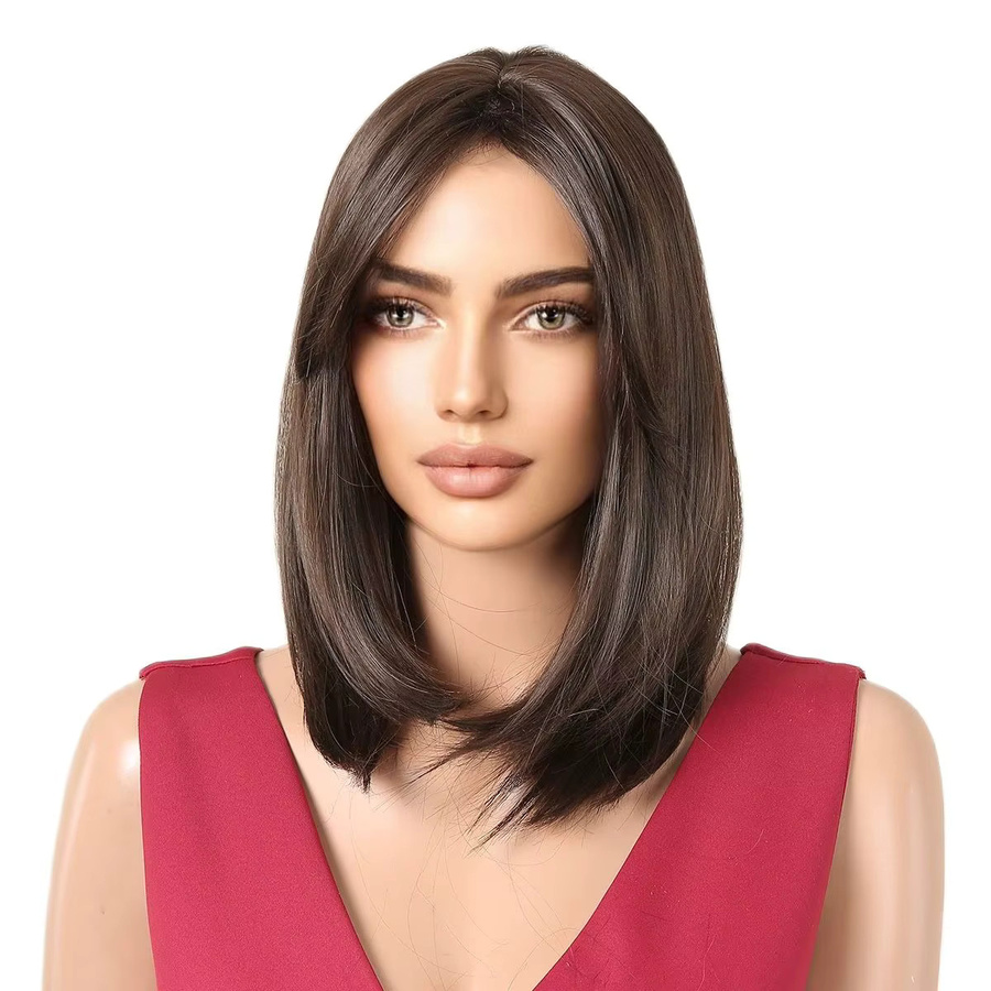 EASIHAIR Perücke, Ombre, braun schwarz, kurz geschichtet, mit Pony, Damen - Bild 7