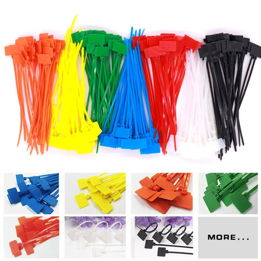 Easy Mark Kabelbinder mit Etiketten Set, 100 Stück bunte Nylon-Kabelanhänger zur Markierung von Kabeln und Netzdraht, Multicolor und Schwarz - Bild 2