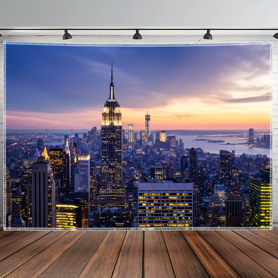 VIKAMA Empire State Building Skyline dekorativer Wandteppich in Multicolour, Rechteckig, Breite: 73 cm, Höhe: 73 cm - Bild 3