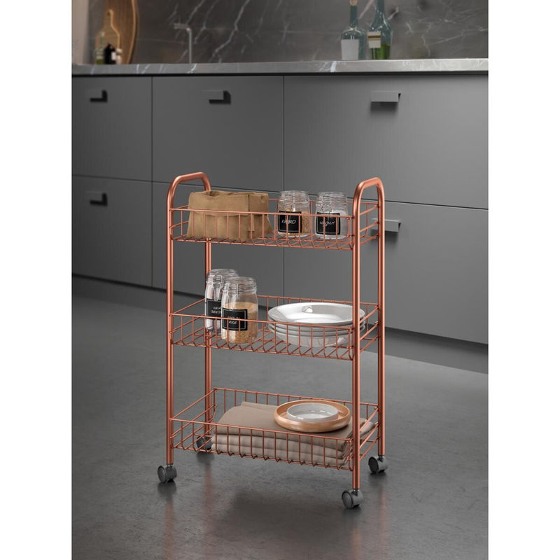 Metaltex Allzweckwagen Lugano in Copper/Gold, B/T/H: 63,0 x 41,0 x 23,0 cm - Bild 3