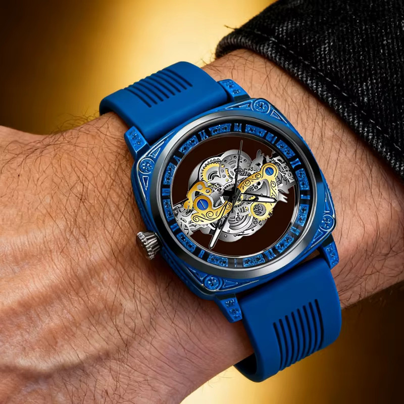 CAROTIF Armbanduhr Quarz, blaues Band, Herren - Bild 5