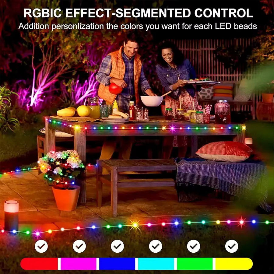AVACOM Smart Bluetooth RGBIC LED String Fairy Lights mit USB-Anschluss, Multicolour Dreamcolor Lichterkette für Party, Hochzeit und Neujahr - Bild 2
