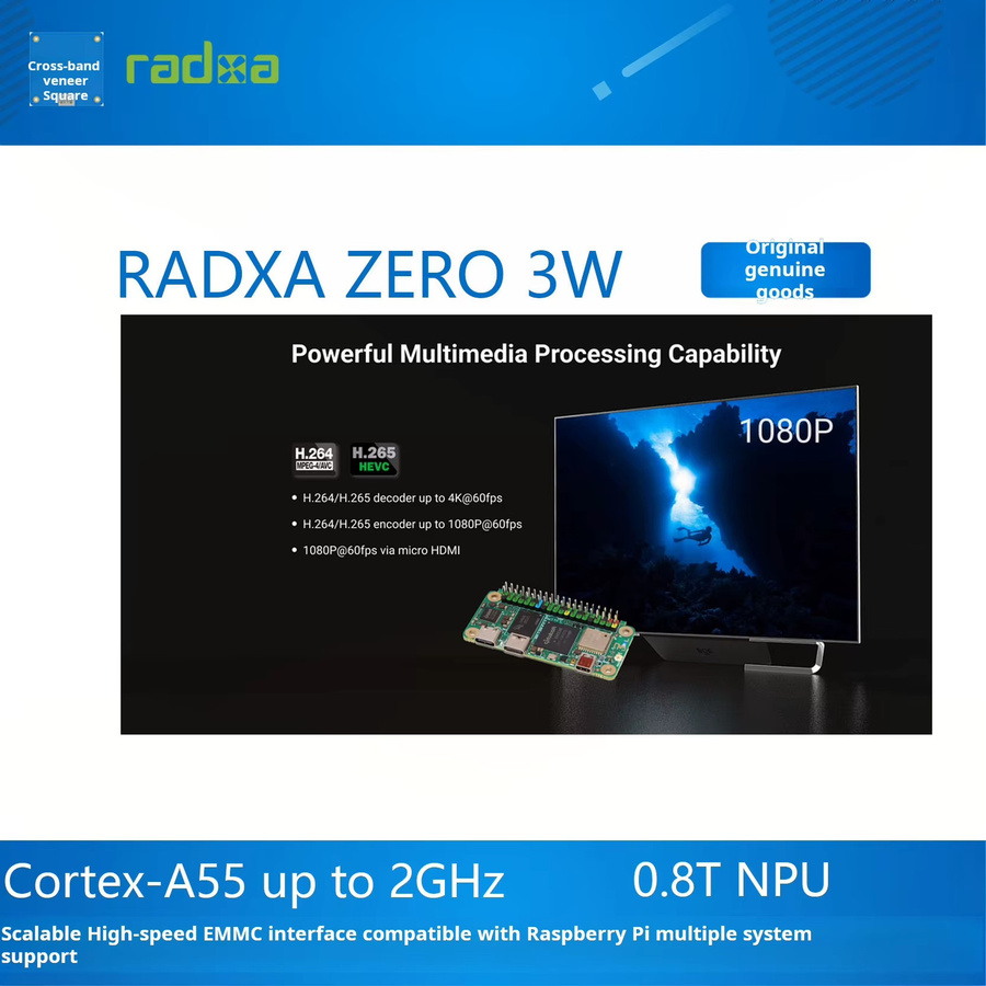 Radxa Zero 3W Entwicklungsboard Green, Quad-Core Mini Board mit RK3566 Chip - Bild 5