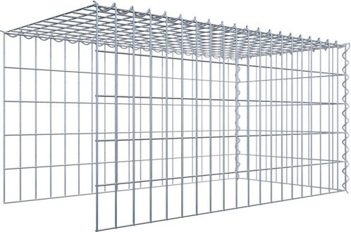 Gabiona Anbaukorb Typ 4 aus Stahl in Silbergrau, B/T/H: 50 x 100 x 50 cm - Bild 1