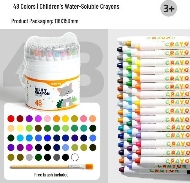 CreativeCorner Wasserlösliche Ölpastellstifte in Mehrfarbig, 48 Stück Set für Kinder ab 3 Jahren - Bild 1