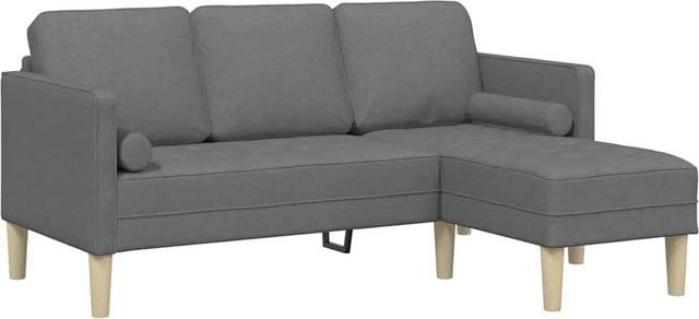 vidaXL Ecksofa Set in Grau mit Kissen, L-Form, Polsterung aus Polyester und Reversibler Sitzfläche - Bild 1