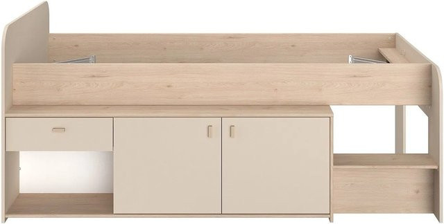 Vente-unique Halbhochbett Lunobi für Kinder in Beige, Höhe: 110 cm, Breite: 90 cm, Tiefe: 203 cm - Bild 1