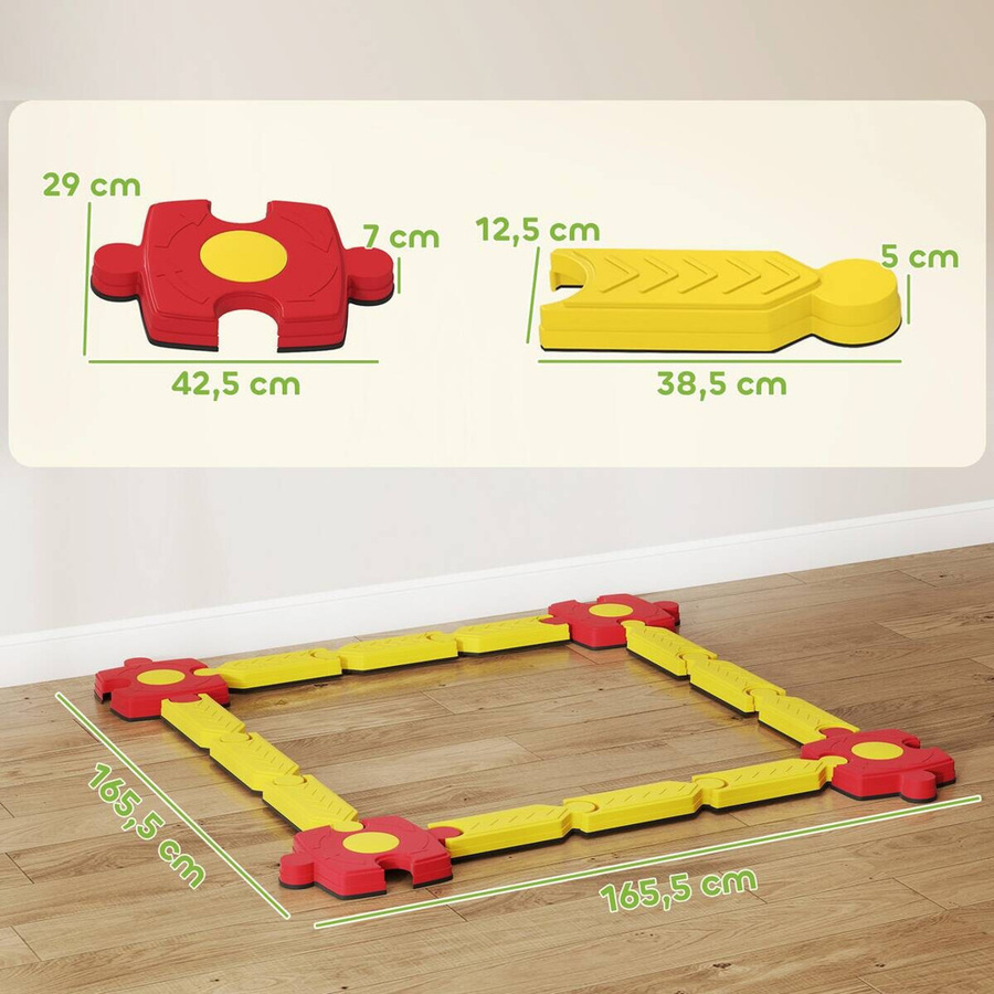 AIYAPLAY Schwebebalken Balancierbalken mit 4 Balanciersteinen Gelb - Bild 2