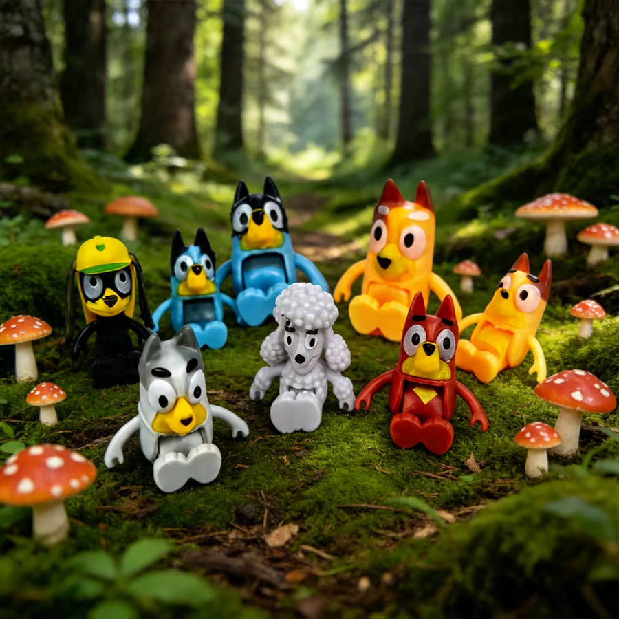 Bluey Familie & Freunde Actionfiguren-Set, 8-teiliges Set, bewegliche Sammelfiguren - Bild 3