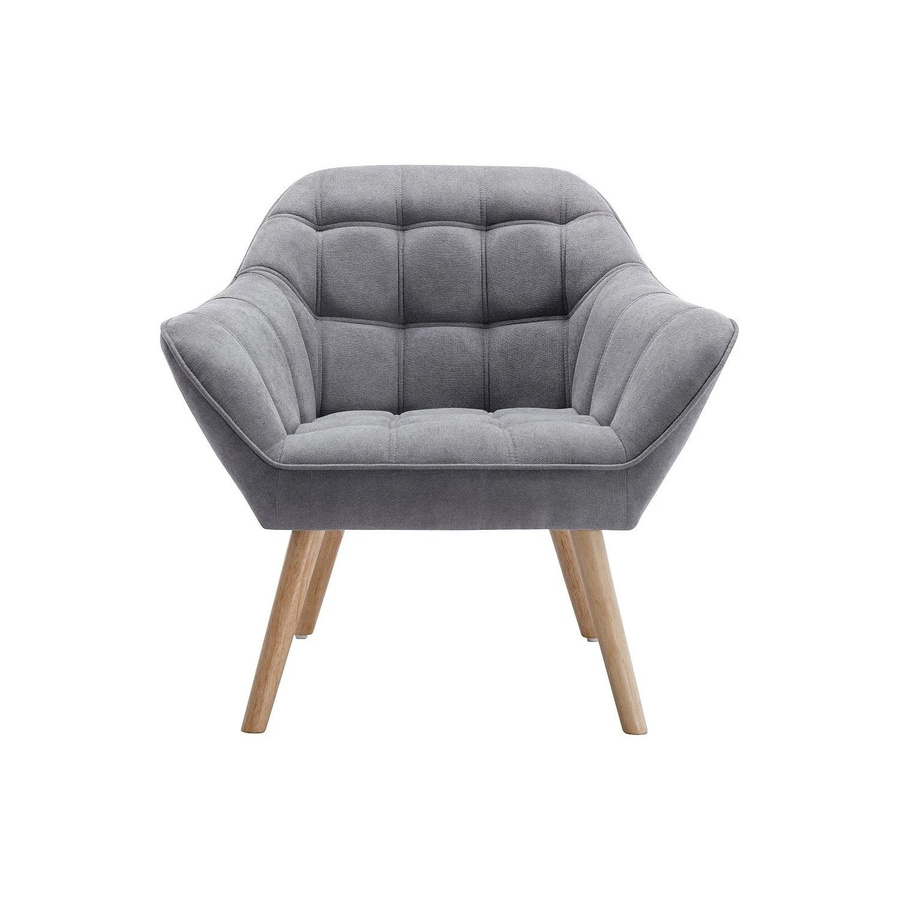 Vente-unique Sessel Caserta mit gerader Rückenlehne und Armlehnen in Grau aus Stoff, Höhe: 82 cm - Bild 2