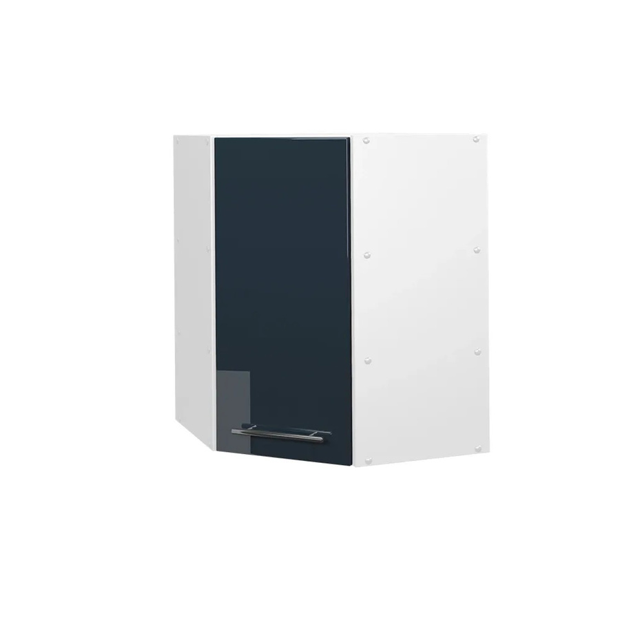 Vicco Eckhängeschrank Fame-Line Küchen-Eckschrank in Weiß und Dunkelblau Hochglanz mit Soft-Close-Scharnieren, Breite: 57 cm, Höhe: 34,1 cm, Tiefe: 24,12 cm - Bild 3