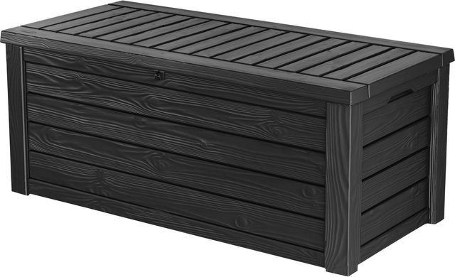 Intergard Kissenbox in Schwarz und Anthrazit mit Holzoptik, B/T/H: 155 x 64,4 x 72,4 cm - Bild 1