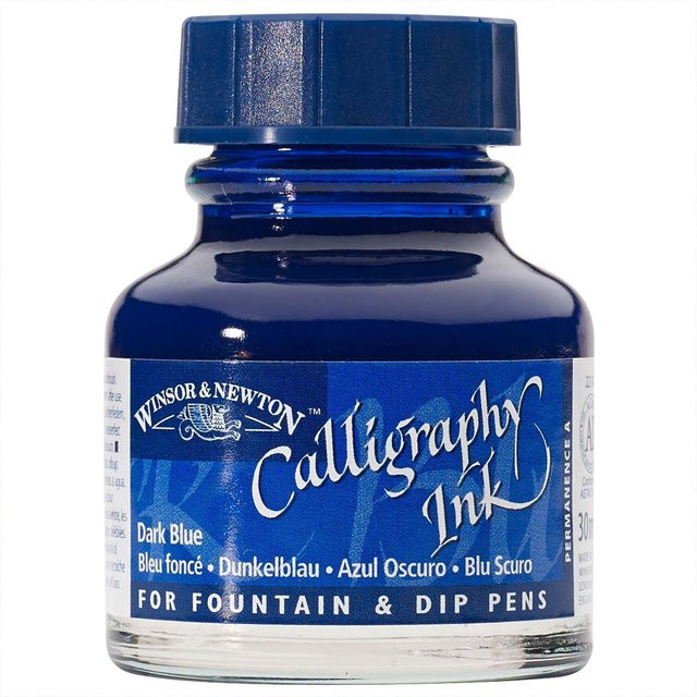 Winsor & Newton Kalligraphietusche Dunkelblau 30 ml - Bild 1