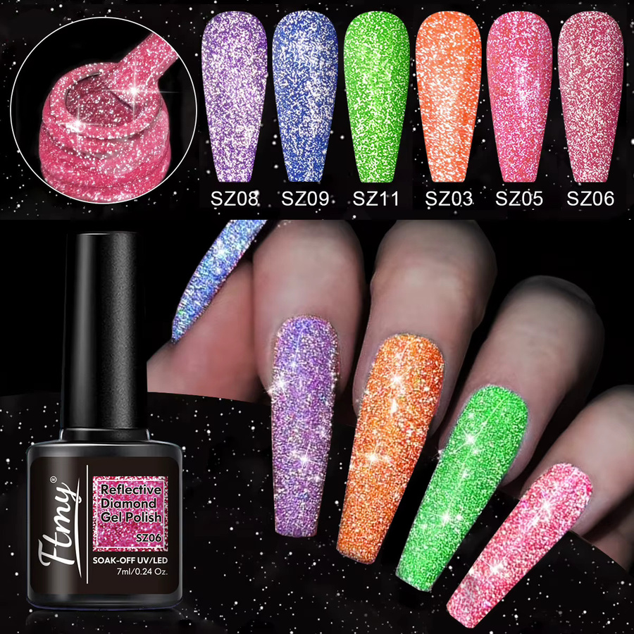 FTMY Set mit 10 Glitzer-Gel-Nagellacken, glänzend - Bild 3
