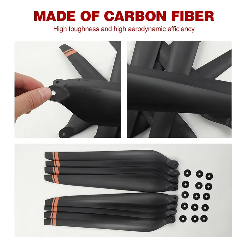 Hobbywing X8 Plus 30-Zoll Kohlefaser-Propeller Set CW und CCW in Schwarz für 8120 Motoren - Bild 4