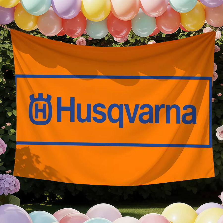 Husqvarna Flagge Orange Wanddekoration Banner B: 60 cm, H: 40 cm - Bild 2