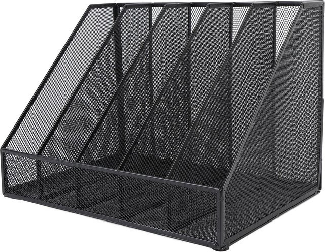Aimo Schreibtisch-Aktenorganizer aus Metall mit 5 Fächern in Schwarz für Büro und Schule - Bild 1