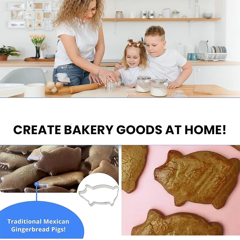 LMETJMA Edelstahl Ausstecher Schwein in Silber für Kekse, Cookies und Fondant - Bild 4