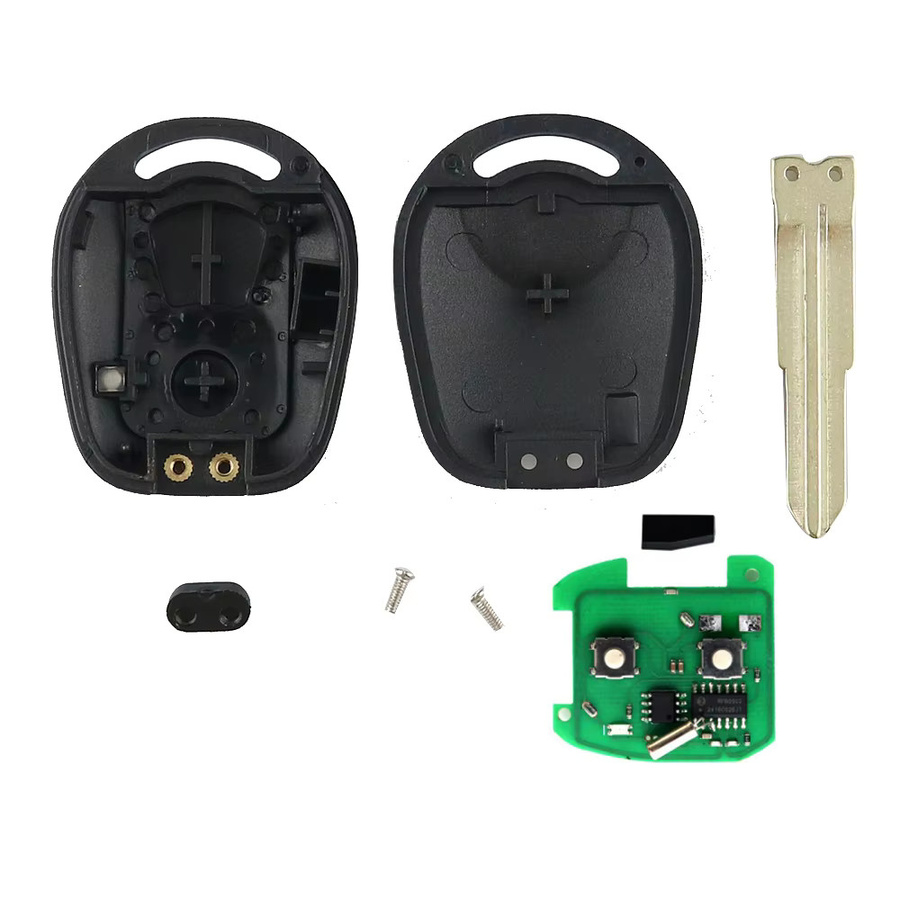 YIQIXIN Auto Fernbedienung Schlüssel mit 4D60 Chip für SsangYong Actyon Kyron Rexton Korando, 2 Tasten, Schwarz, Uncut Klinge, 315/447/433,92 MHz - Bild 2