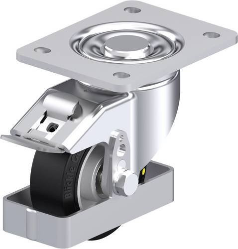 Blickle Stahlblech-Lenkrolle LH-ALEV 100K-3-FI-EL-FS in Silber und Schwarz mit 100 mm Rad-Durchmesser und 200 kg Tragfähigkeit - Bild 1