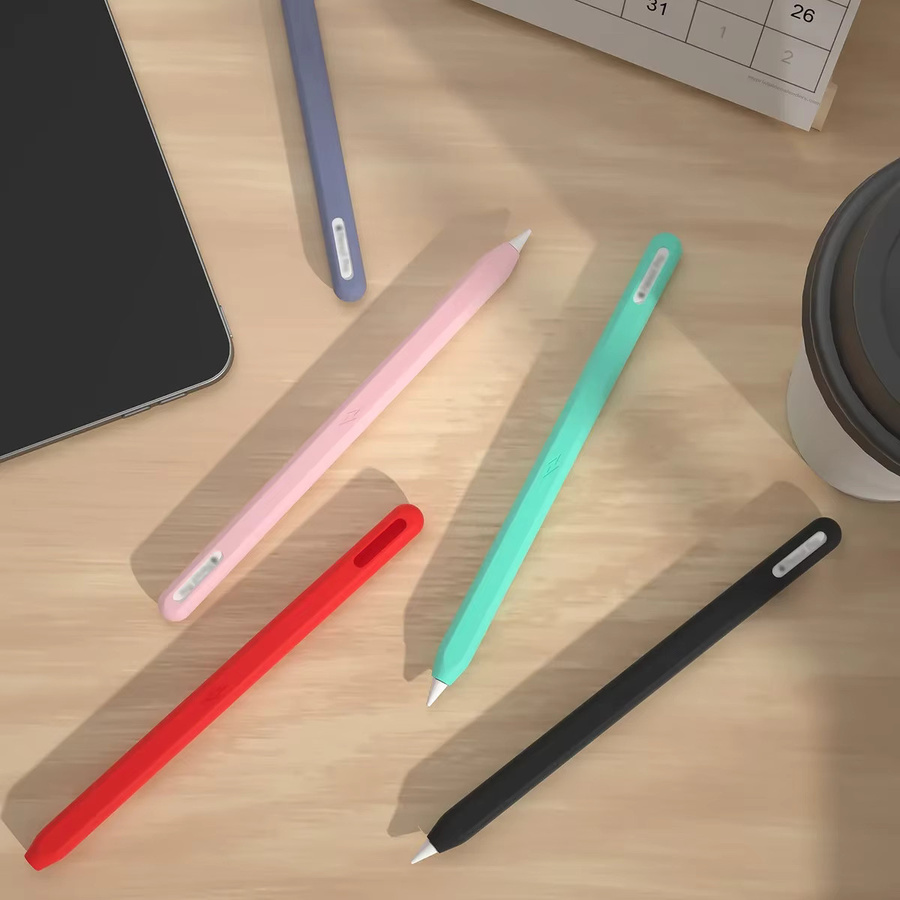 Silikonhülle für Apple Pencil 2 mit Lightning-Logo und strukturiertem Griff in Weiß oder Rot - Bild 3