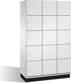 C+P Fächerschrank Cambio auf Sockel mit 15 Fächern, Farbe Lichtgrau, H x B x T: 195 x 120 x 52,5 cm - Bild 1