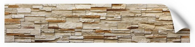 Myspotti Küchenrückwandfolie Rustical Bricks in Beige, B: 280 cm, H: 60 cm - Bild 1
