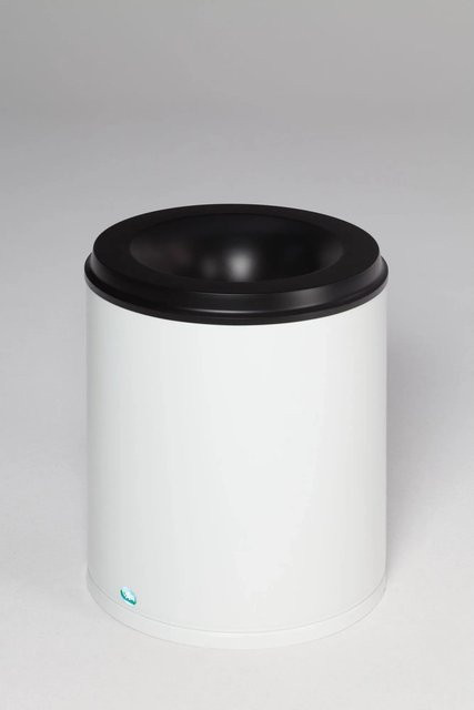 PROREGAL Selbstlöschender Papierkorb 80 Liter aus verzinktem Stahl in Weiß, H x B x T: 56 x 46,5 x 46,5 cm - Bild 1