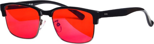 SHINU Computerbrille, Vollrand, Kunststoff, Herren, rot, orange, schwarz - Bild 1