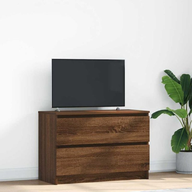 Vidaxl TV-Schrank in Braun aus Holzwerkstoff, Modern, B/T/H: 80 x 35 x 54 cm - Bild 1