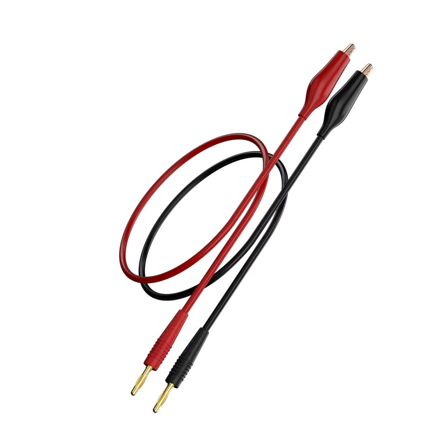 JZDZ Messleitung Set mit Bananenstecker und Krokodilklemmen, 2 Stück, Rot und Schwarz, Länge: 20 cm - Bild 2