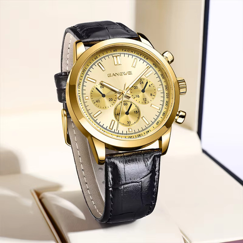 BANGWEI Armbanduhr Edelstahl, Quarz, Wochentag, Datum, Herren - Bild 4