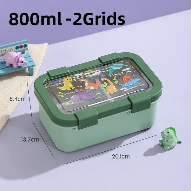 Bestbags Cartoon Bento Box aus 304 Edelstahl mit Fächern und Besteck in Pink, Blau, Grün oder Lila - Bild 1