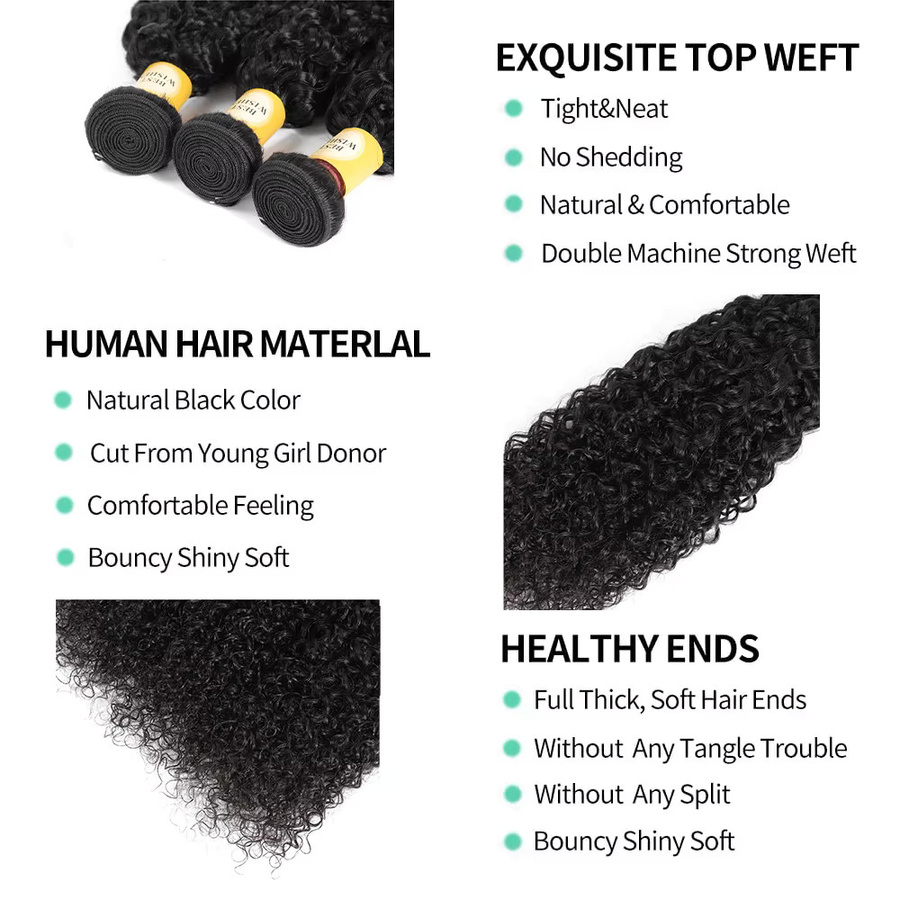 Queenlike Kinky Curly Haarbündel, Burmesische Locken, 22 Zoll - Bild 3