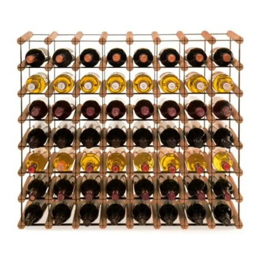 PROREGAL Modulares Weinregal Vinotega Mod aus massivem Kiefernholz, Braun geölt, H x B x T: 72,5 x 82,5 x 24,5 cm - Bild 2