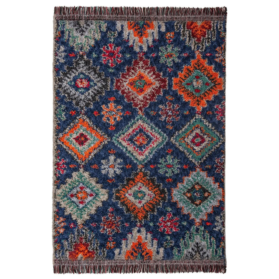Flair Rugs Hochflorteppich Jakob Shaggy Dunkelblau Multicolour B: 133 cm, T: 190 cm - Bild 2