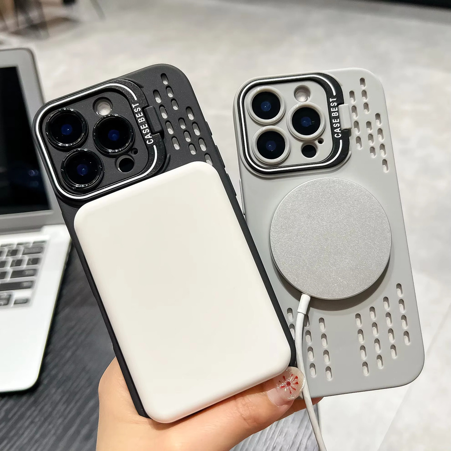 Wärmeableitende magnetische Handyhülle für Apple iPhone kompatibel mit MagSafe und Kamerahalterung in Grün - Bild 2