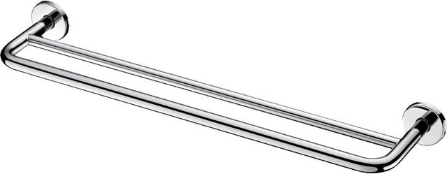 Delabie Handtuchhalter aus Edelstahl in Silber, 2 Stangen, hochglanzpoliert, Länge: 600 mm - Bild 1